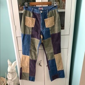 Rainbow Colorful Patchwork jeans vintage sz 6 euc